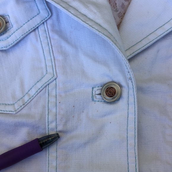 Louie white jean jacket with wide sleeves - Picture 5 of 7